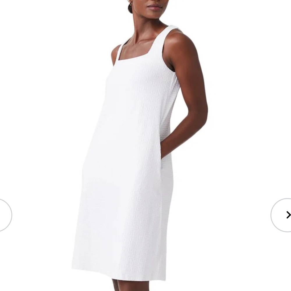 J. McLaughlin Lindley Mini Dress Size S White Textured Jacquard Greek Key Beach